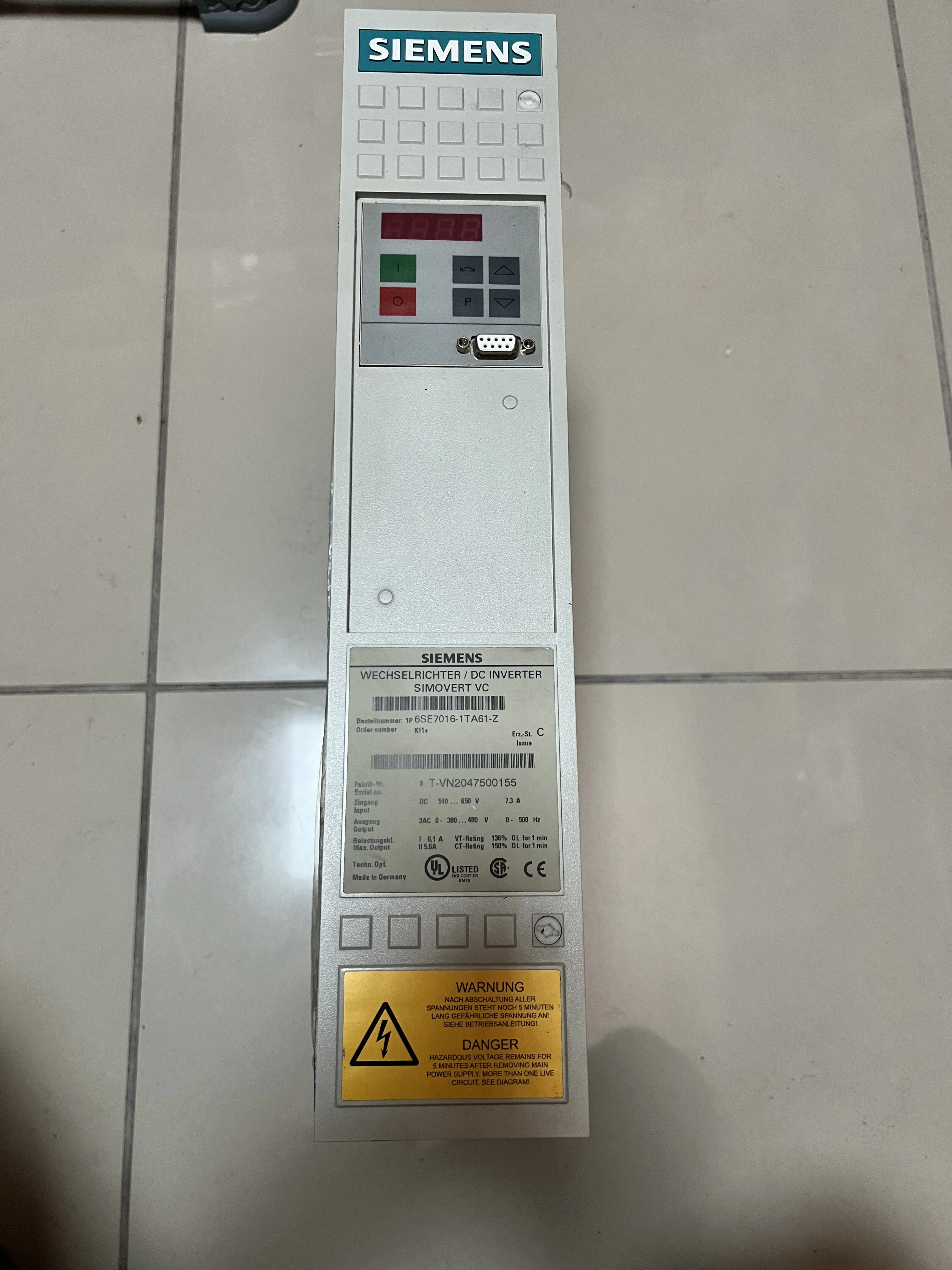 Siemens 6SE7016-1TA61-Z | SIMOVERT MASTERDRIVES VC Sürücü
